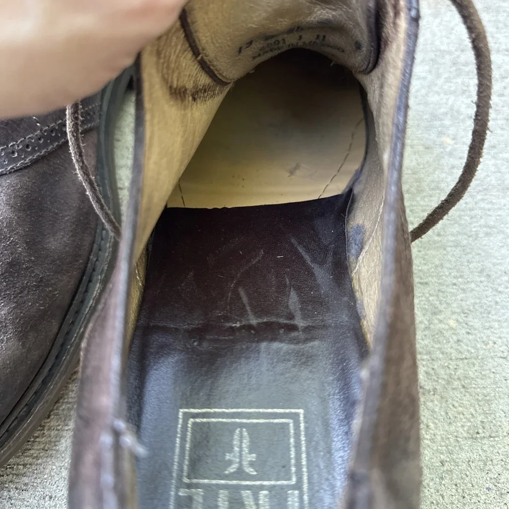 Frye Saddle Oxford Shoes Brown Suede Leather 84100 Casual Lace Up Mens Size 13D